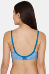 Rosaline Everyday Double Layered Non-Wired 3/4th Coverage T-Shirt Bra - Blue Botaic Pt2 — thumbnail 3
